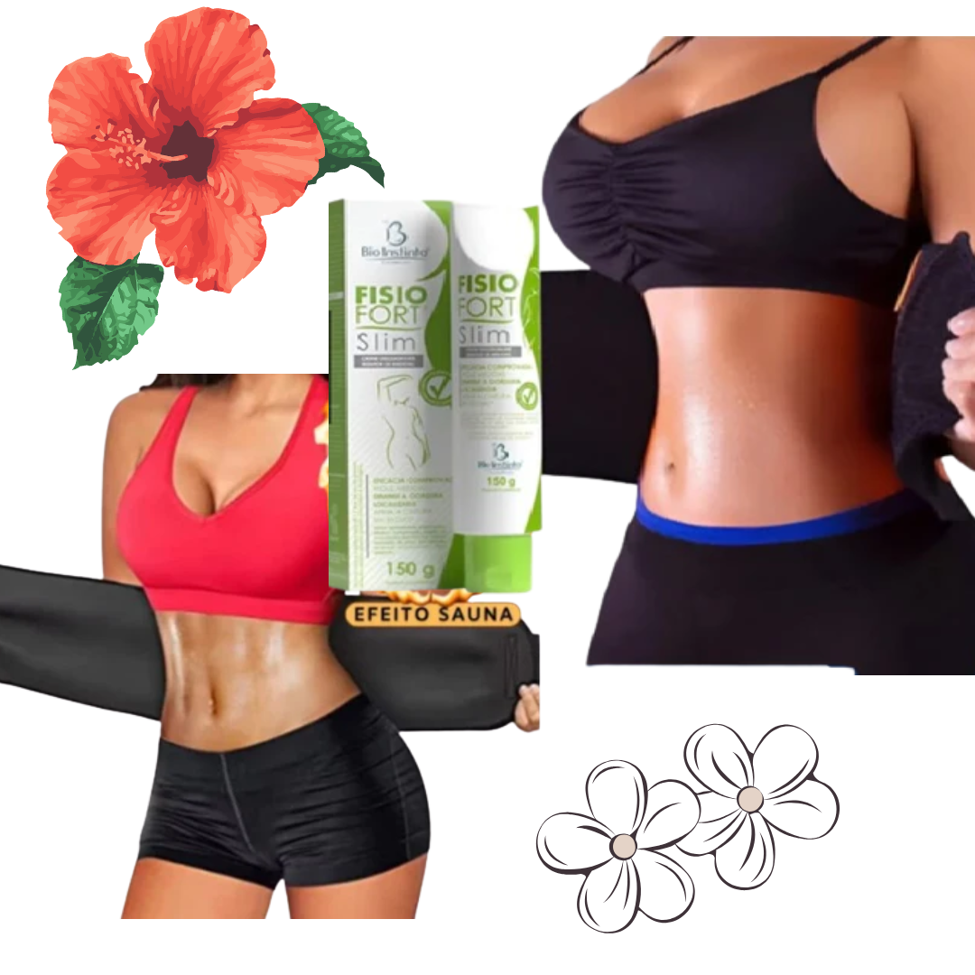 Defina Cintura - Cinta Slim-Belt + Creme Modelador Fisio-Slim