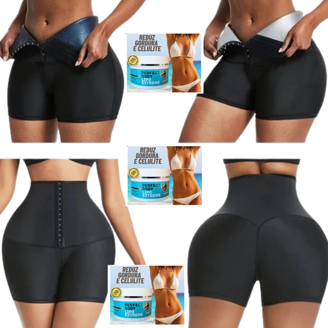 Shorts efeito Sauna! Coxas e Pochete definidas!