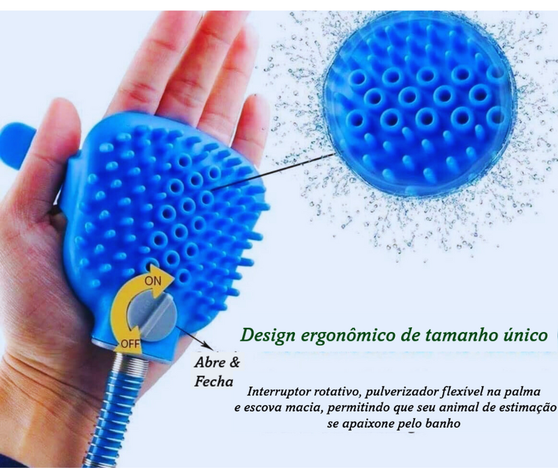 Mangueira de banho com Luva de silicone massageadora