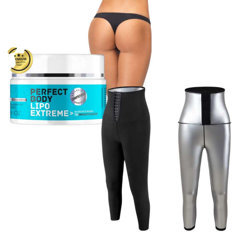 \Kit Redução Turbo - Legging efeito Sauna e Gel Térmico Redutor